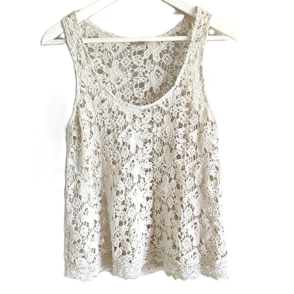 Urban Outfitters Ecoté cream crochet tank top - Picture 2 of 10